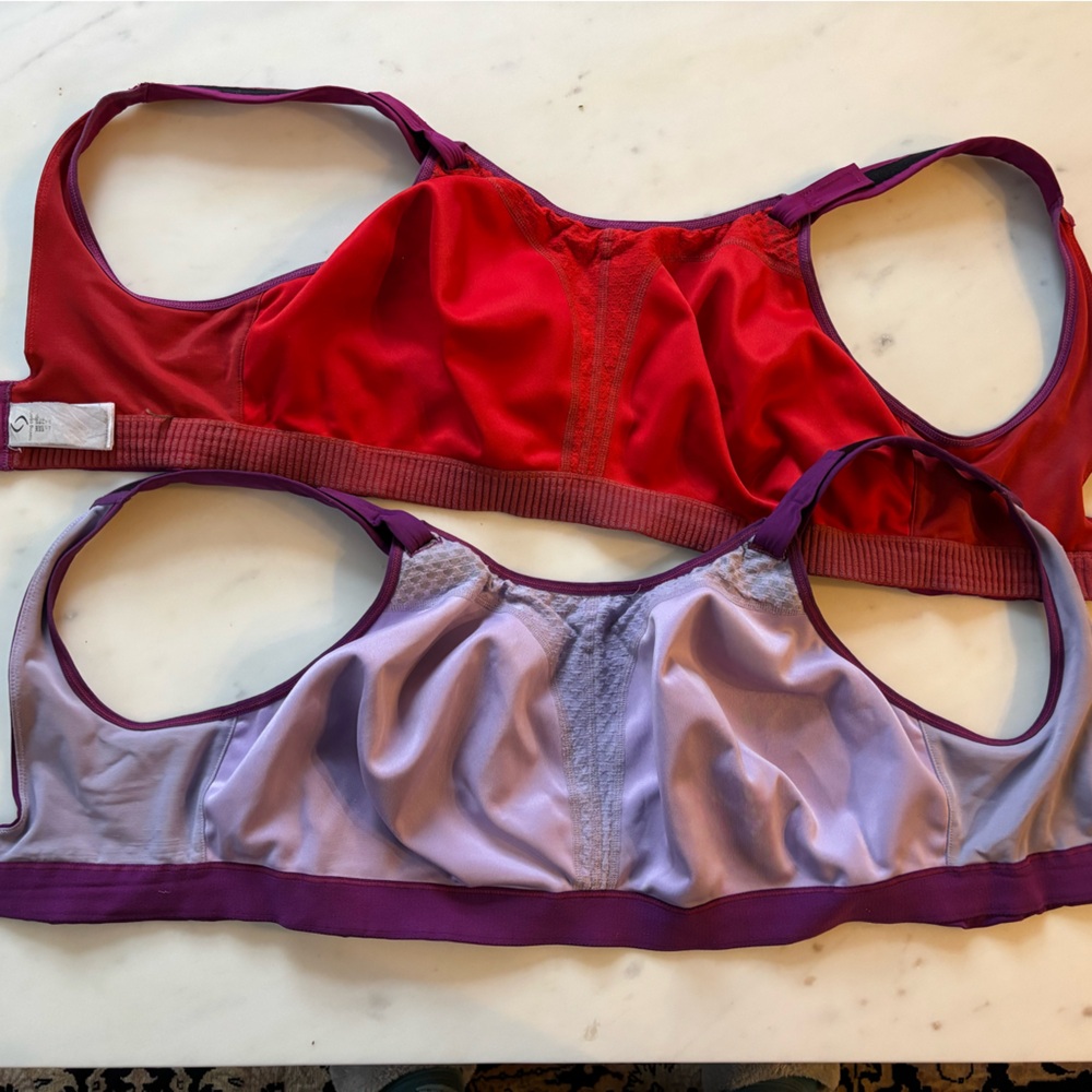 Bundle of two Moving Comfort sports bras, size 36E